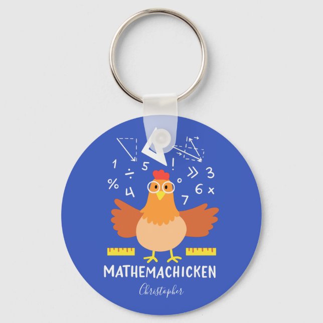 Chaveiro Math Chicken Gag Funny Mathemachicken Teacher (Frente)