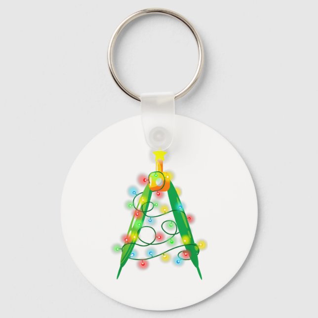 Chaveiro Math Teacher Comp Christmas Tree Lights School Geo (Frente)