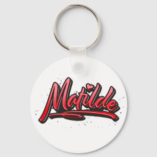 Chaveiro Matilde red Heart Grafite Schlüsselanhänger