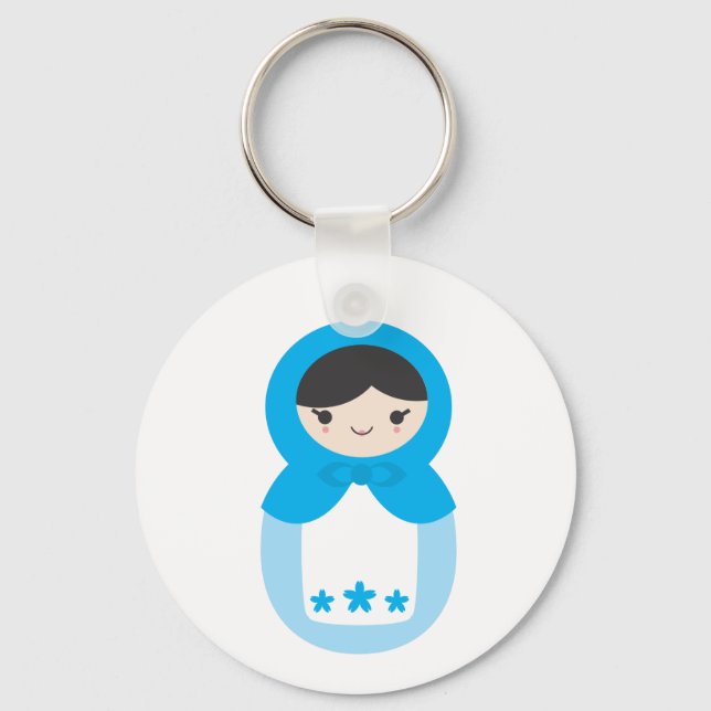 Chaveiro Matryoshka Doll - Azul doce (Frente)
