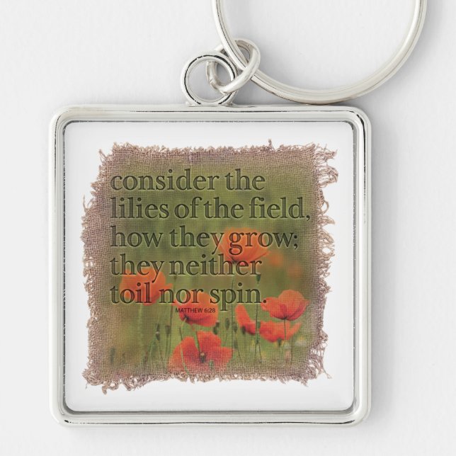 Chaveiro MATTHEW 6:28 - Keychain (Frente)