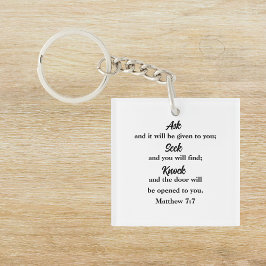 Chaveiro Matthew 7:7 Bíblia Verse Christian