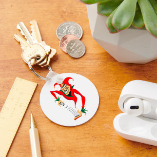 Chaveiro Mau Grinning Jester Joker com Jack-in-the-Box