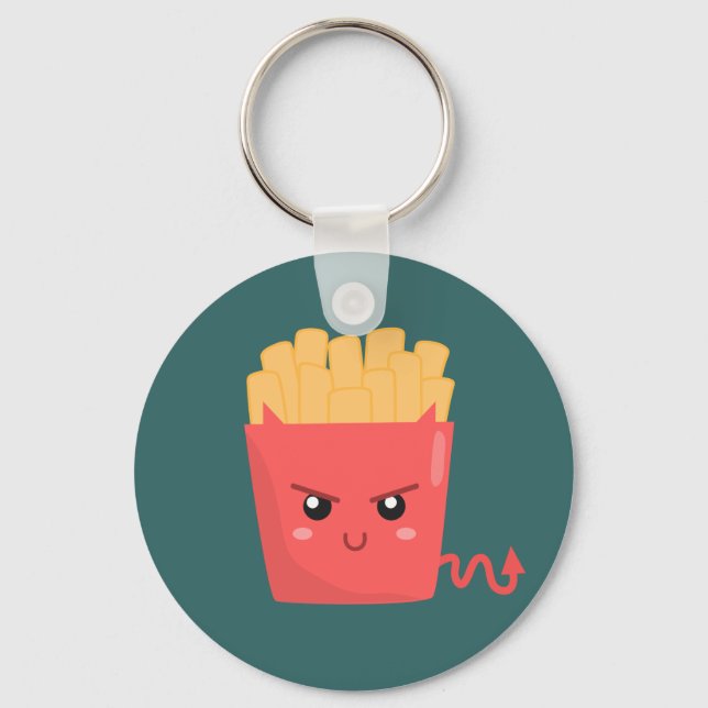 Chaveiro Mau, mas Kawaii - Fries franceses (Frente)