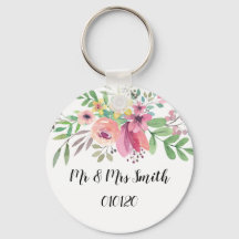 Mauve Sprig Wedding Key ring