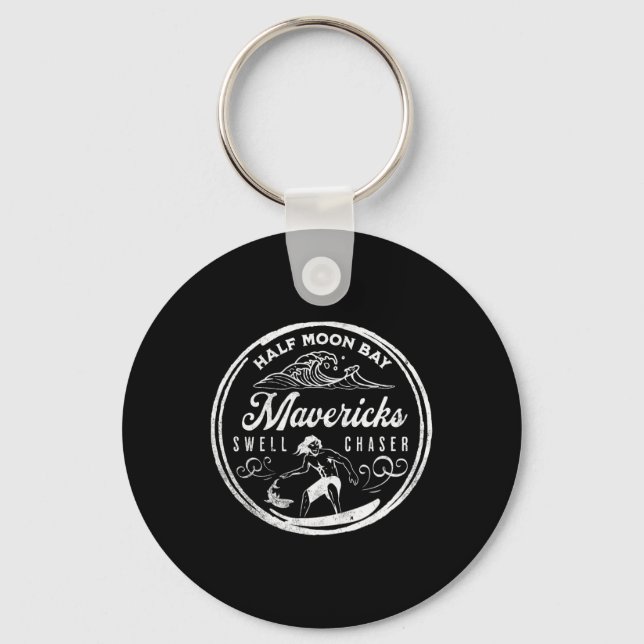 Chaveiro Mavericks Half Moon Y California Big Wave Surfing  (Frente)