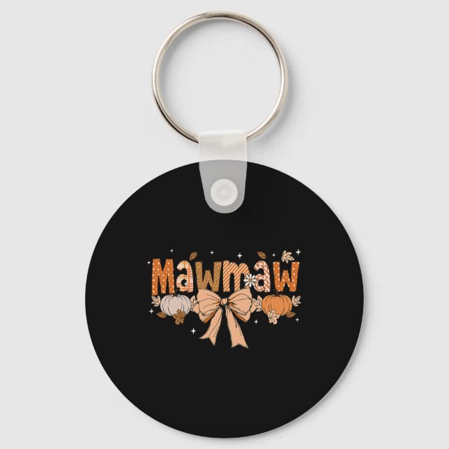 Chaveiro Mawmaw Pumpkin Fall Coquette Arco de Ação de Graça (Frente)
