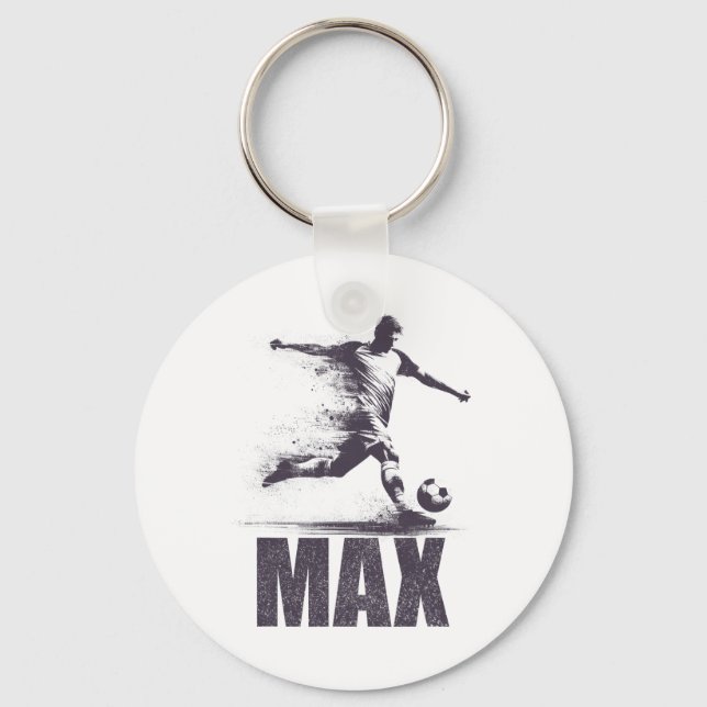 Chaveiro Max Futebol Meninos Nome Personalizado Max  (Frente)