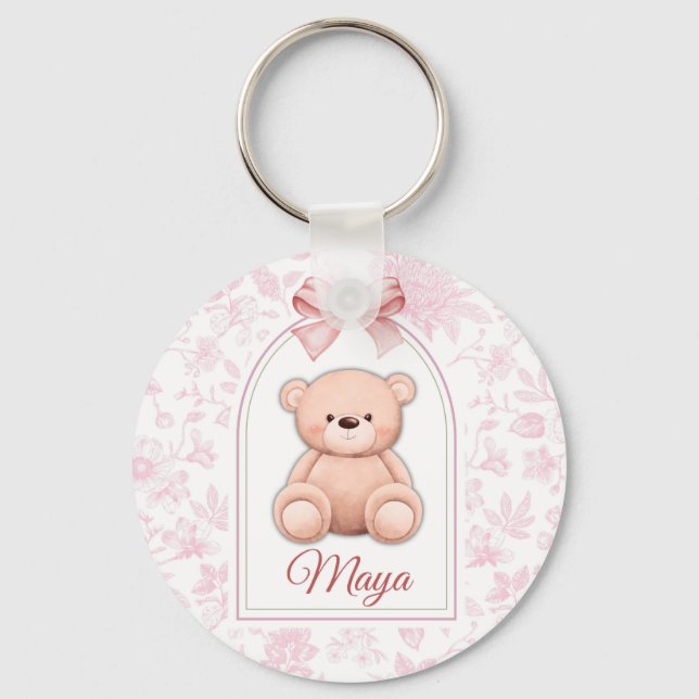 Chaveiro Maya | Design de Enfermeiro de Urso Rosa Personali (Frente)