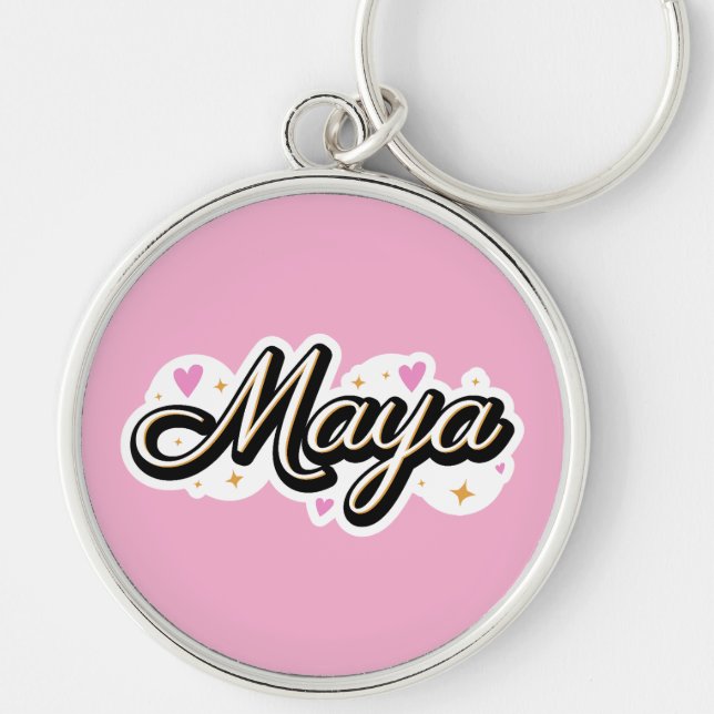 Chaveiro Maya, nome fofo design (Frente)