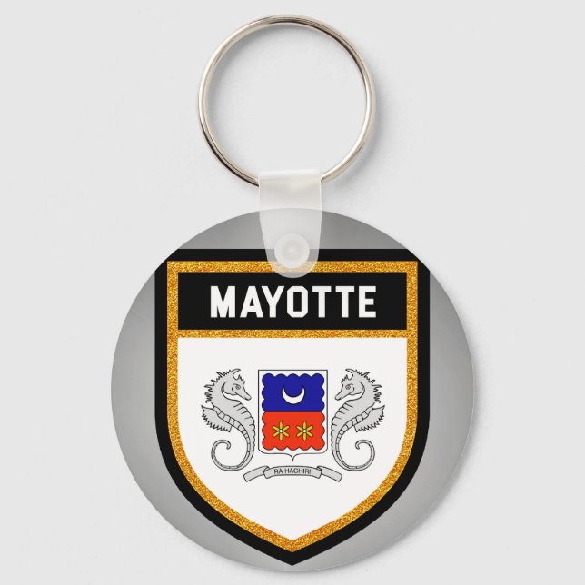 Chaveiro Mayotte Flag, um protocolo de textura legal único  (Frente)