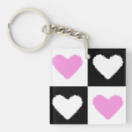 Chaveiro Mazipoodles Corações Abstração Rosa