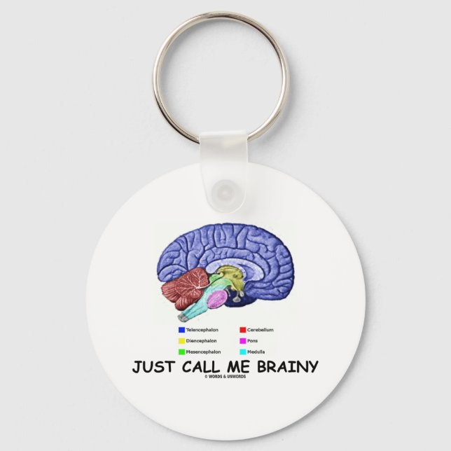 Chaveiro Me Chame De Brainy (Atitude Anatômica Do Cérebro) (Frente)