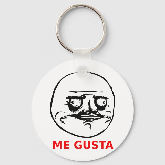 Chaveiro Me Gusta Rosto com Texto (Frente)