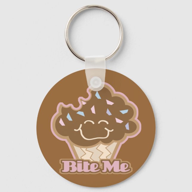 Chaveiro me morda cupcake de chocolate (Frente)
