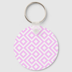 Chaveiro Meander rosa e branco