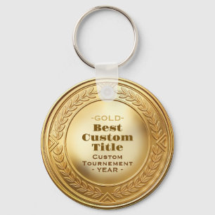 Chaveiro Medalha de Ouro Realista 3D Personalizável e Premi