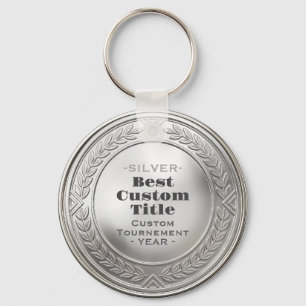 Chaveiro Medalha de Prata Realista 3D Personalizável e Edit