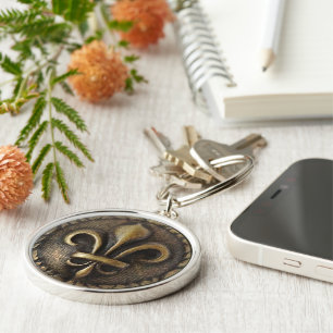 Chaveiro Medalhão da flor de lis