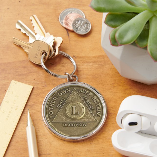Chaveiro Medalhão de Recuperação de 50 Anos de Sobriedade (Mesa)