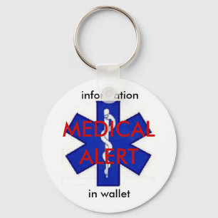 Chaveiro Medical Alert Info Keychain