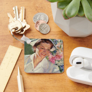 Chaveiro Medicina Vintage, Enfermeira Feliz em Uniforme