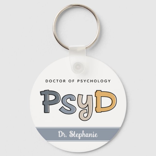 Chaveiro Médico PsyD Personalizado de Psicologia Psicóloga (Frente)