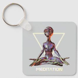 Chaveiro Meditação. Alienígena em pose tranquila