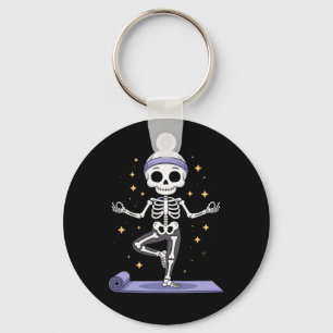 Chaveiro Meditação de Halloween de Yoga de Esqueleto