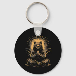 Chaveiro Meditação de Urso Budista Zen Buda Espiritualidade