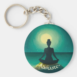 Chaveiro Meditação de Yoga - Noite de Estrelas de Lua Compl