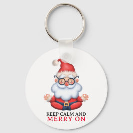 Chaveiro Meditação Engraçada De Papai Noel Mantém Calma E F