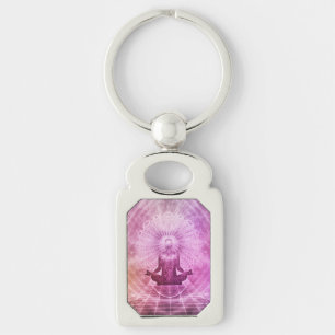 Chaveiro Meditação espiritual de Yoga Zen Colorida