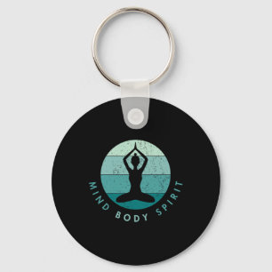 Chaveiro Meditação Yoga - Mente Corpo Alma - Azul Frio