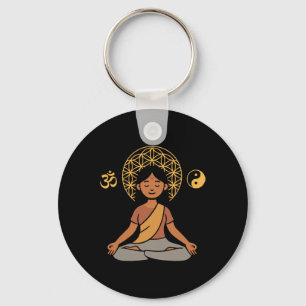 Chaveiro Meditação Yoga Símbolo Om Geometria Sagrada Yin Ya