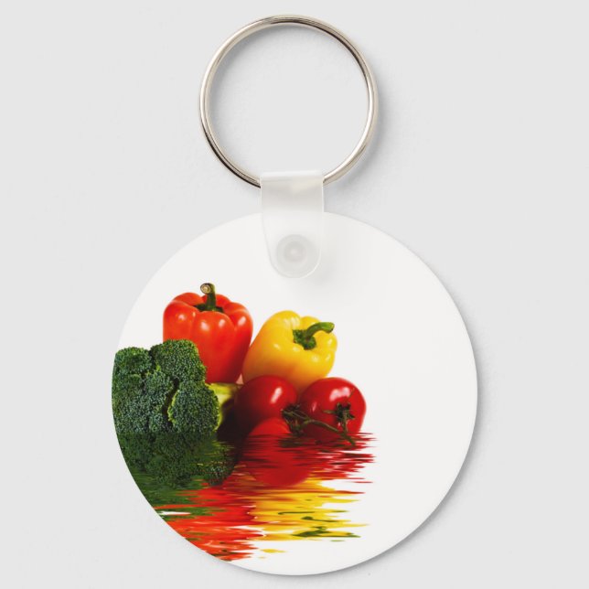 Chaveiro Medley de legumes sobre branco (Frente)