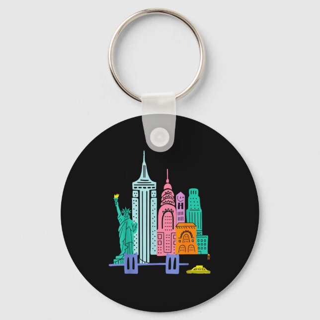 Chaveiro Meet Me In New York - Cute Us State Travel Retro D (Frente)