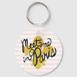 Chaveiro Meet Me in Paris Black and Gold
