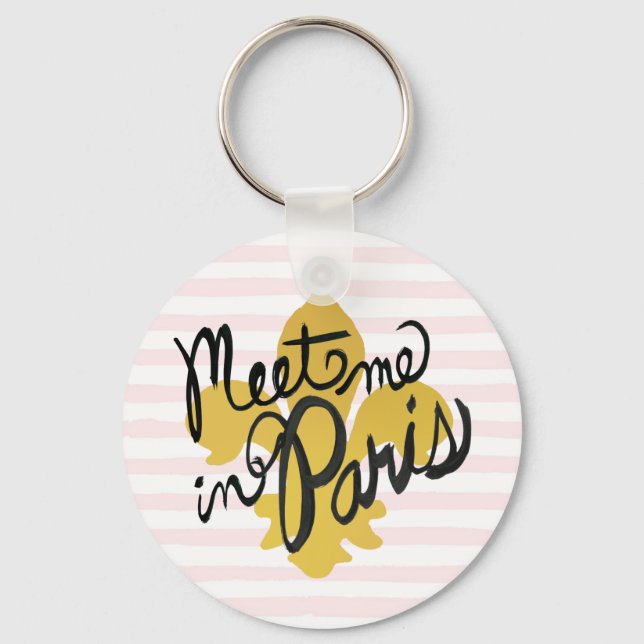 Chaveiro Meet Me in Paris Black and Gold (Frente)