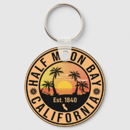 Chaveiro Mef Moon Bay California Retro Sunset Souvenirs