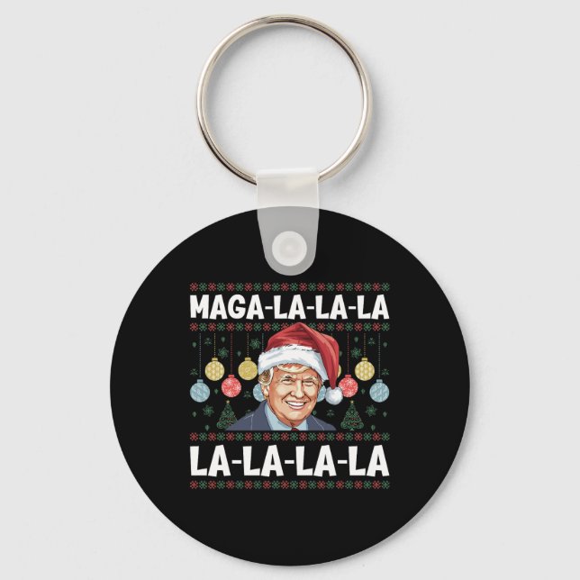 Chaveiro Mega La La La Donald Trump Potus 47 Natal Feio (Frente)