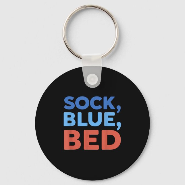 Chaveiro Meia Azul Cama Meme Engraçado _1  (Frente)