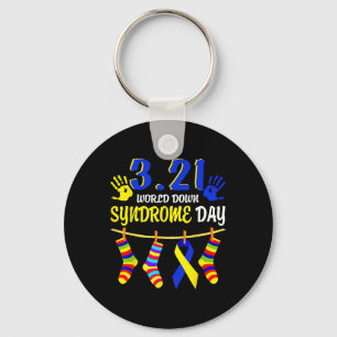 Chaveiro Meias de conscientização do Dia Mundial da Síndrom