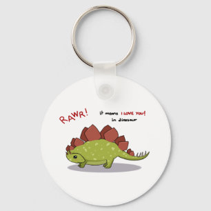 Chaveiro Meios de Rawr eu te amo no Stegosaurus do