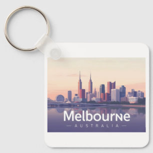 Chaveiro Melbourne Austrália Pastel Viagem Design