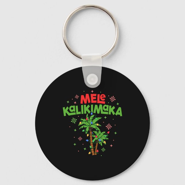 Chaveiro Mele Kalikimaka Hawaiian Christmas Palm Tree Light (Frente)