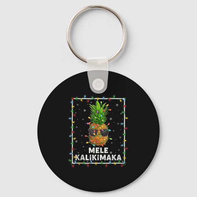 Chaveiro Mele Kalikimaka Ne Xmas Lights Hawaiian Christmas  (Frente)