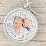 Chaveiro Melhor Avô Alguma Vez Moderna Foto Clássica<br><div class="desc">Este design simples e clássico é composto por tipografia serif e adiciona uma foto personalizada. "Melhor Avô Nunca" circula a foto do seu avô,  grampa,  avô,  lolo etc</div>
