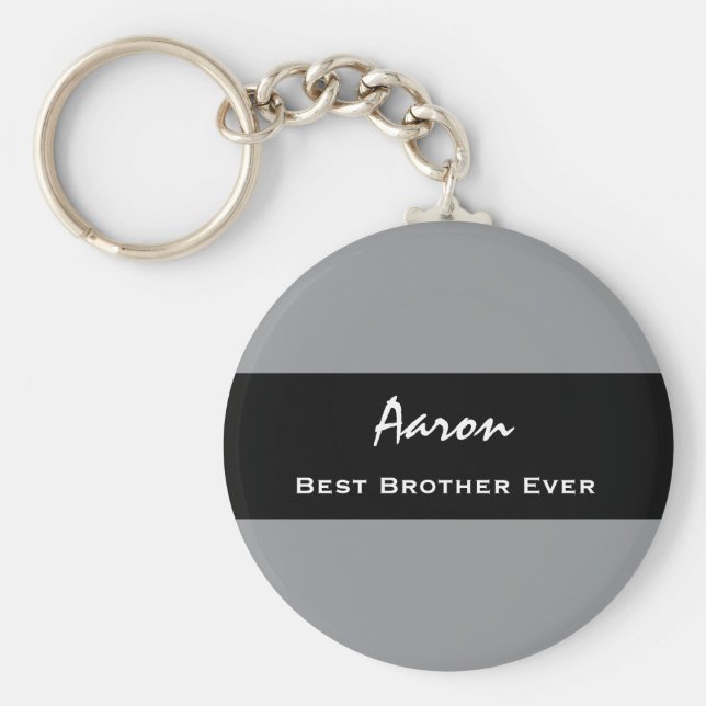 Chaveiro Melhor Cinza Irmão e Nome Personalizado Preto Z13 (Frente)