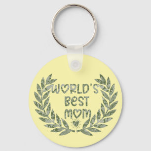 Chaveiro Melhor Design de Texto do Mundo para Mãe do Mundo